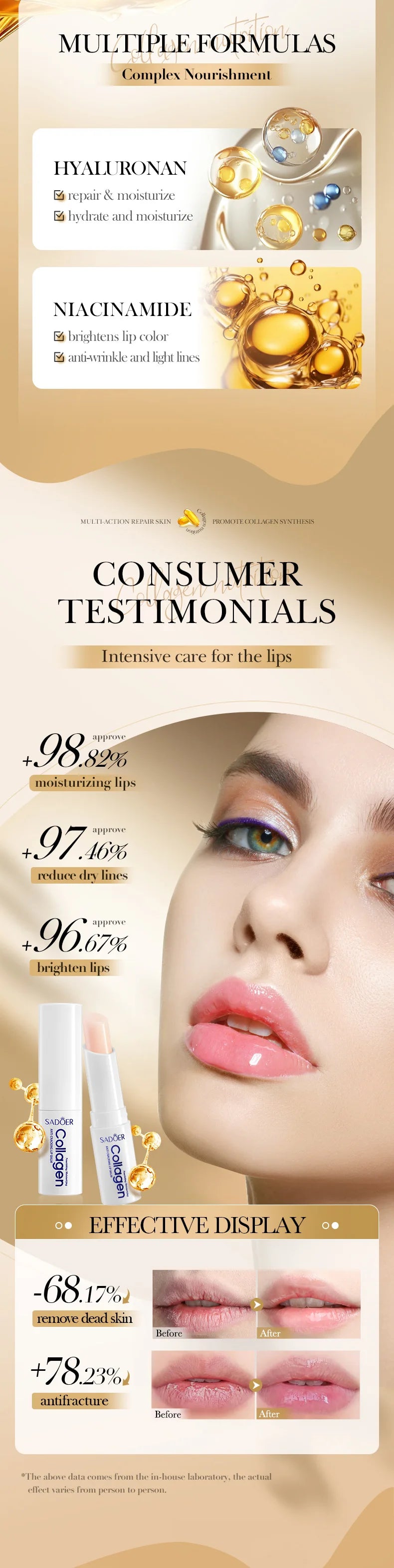 SADOER Collagen Lip Balm for Moisturizing and Repairing - Smarsty