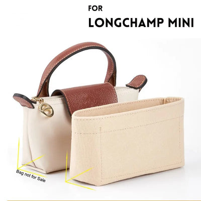 Bag Organizer for LONGCHAMP Mini Tote Timid Bag Storage & Finishing Inner Bag Liner Handbags Insert Organizer Fit Mini Size - Smarsty