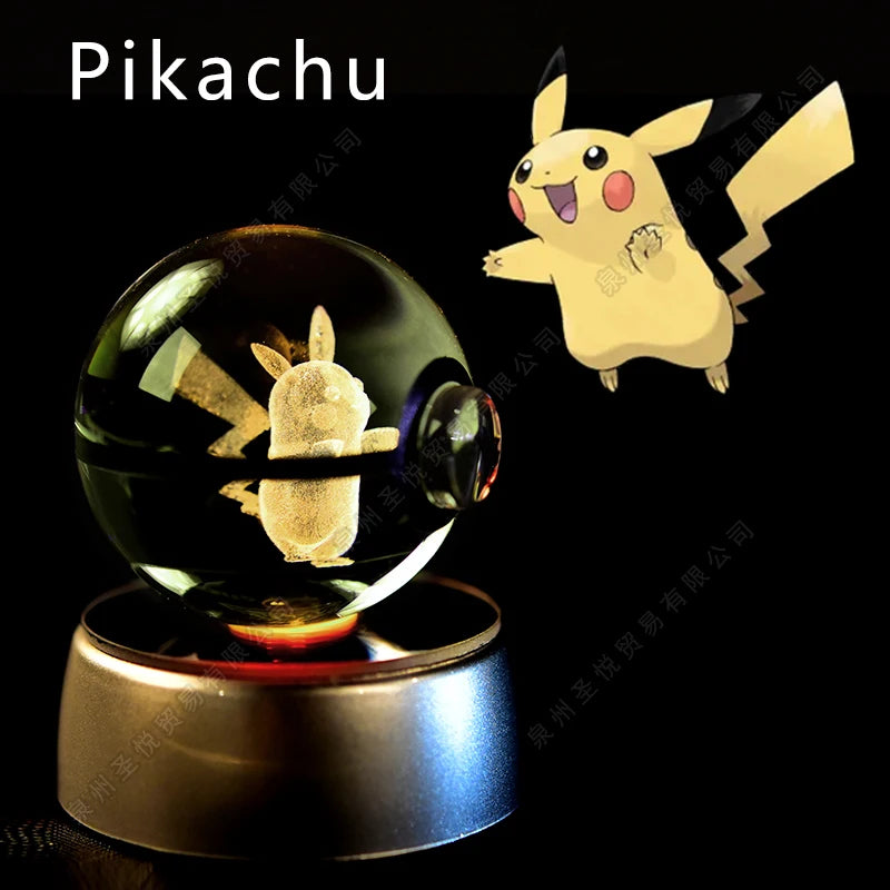 3D Pokemon Crystal Ball Night Light Lamp - Smarsty