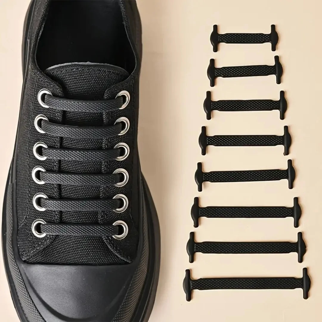 New 16Pcs Elastic Shoe Laces All Sneakers Silicone Stretch Shoelaces Unisex Fashion No Tie Shoelace Rubber Band Shoelaces - Smarsty