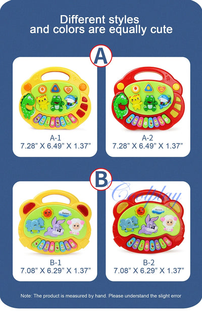 Kids Cartoon Piano Keyboard Game with Animal Sounds Flashing Light Music Baby Instrument Music Toys Educational Toys Kids Gifts by Smarsty