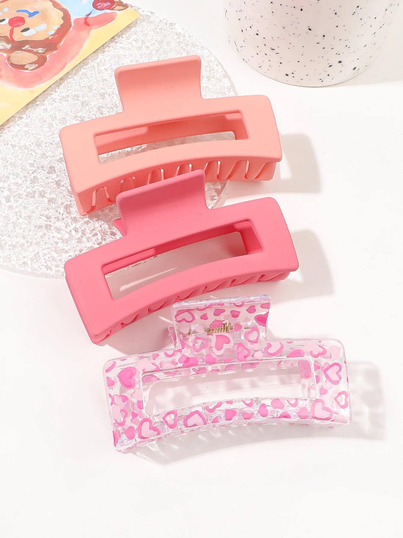 Pink Medium Sized Hair Claw Clips Strong Hold For All - Smarsty