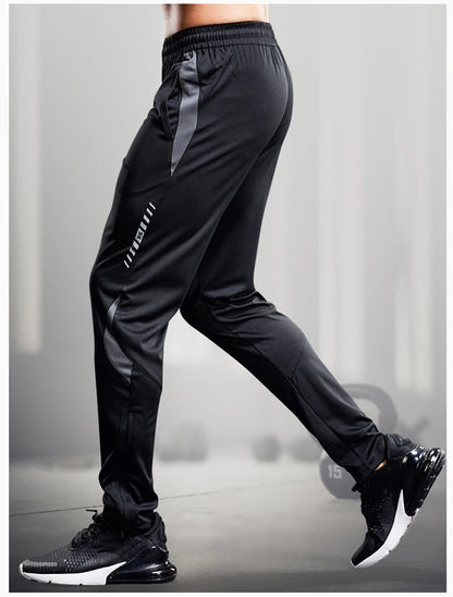Men Sport Pants Running Pants With Zipper Pockets Soccer Training Jogging Sports Trousers Fitness Football Leggings Sweatpants - Smarsty