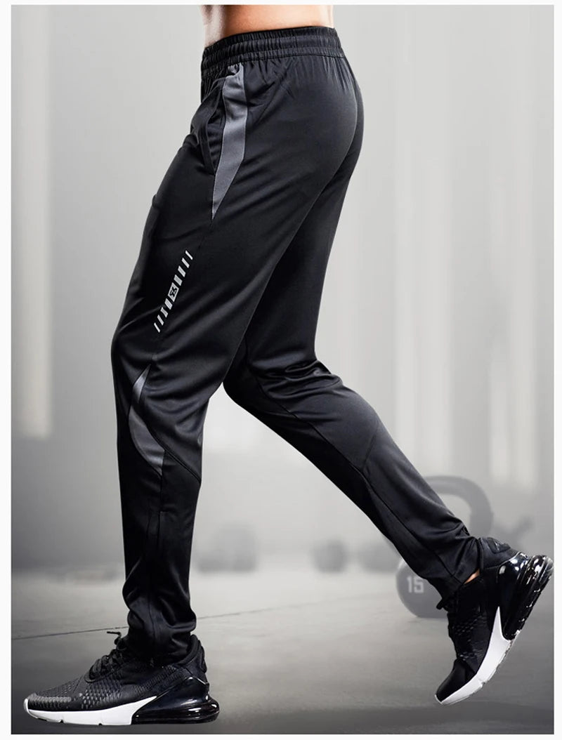 Men Sport Pants Running Pants With Zipper Pockets Soccer Training Jogging Sports Trousers Fitness Football Leggings Sweatpants - Smarsty
