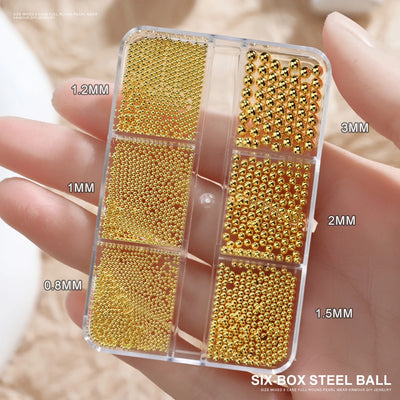 Mini Caviar Beads Nail Art Set with Magnetic Pen - Smarsty