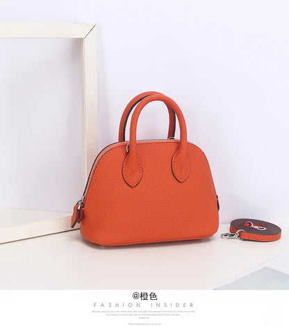 Cow Leather Shell Bag Crossbody Women Messenger Style - Smarsty