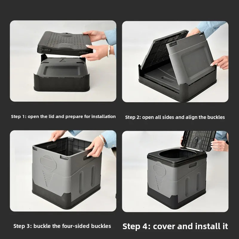 Portable Car Folding Toilet Toilet Camping Emergency Artifact Car Travel Emergency Outdoor Mobile Toilet Camping Equipment