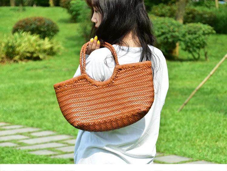 Genuine Leather Tote Bag For Women With Crossbody Strap - Smarsty