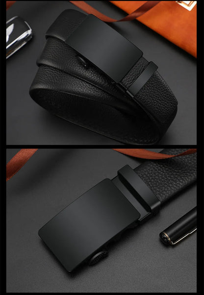 Business Men Leather Belt Automatic Buckle Durable - Smarsty