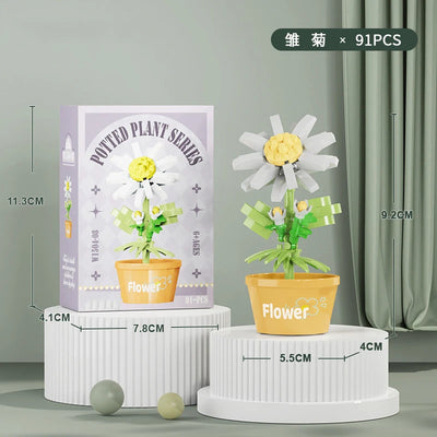 Bouquet Flower Mini Diy Building Block Toys for Children Bricks Blocks for Adults Constructor Micro Bricks Construction Set Gift by Smarsty