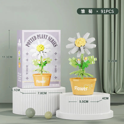 Bouquet Flower Mini Diy Building Block Toys for Children Bricks Blocks for Adults Constructor Micro Bricks Construction Set Gift