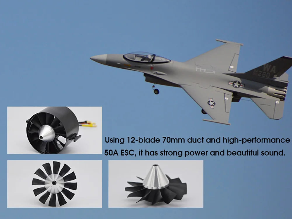 Hookll 710mm EDF Plane Jet F16 Fighting Falcon 70mm Ducted Aircraft RC Airplane KIT/PNP