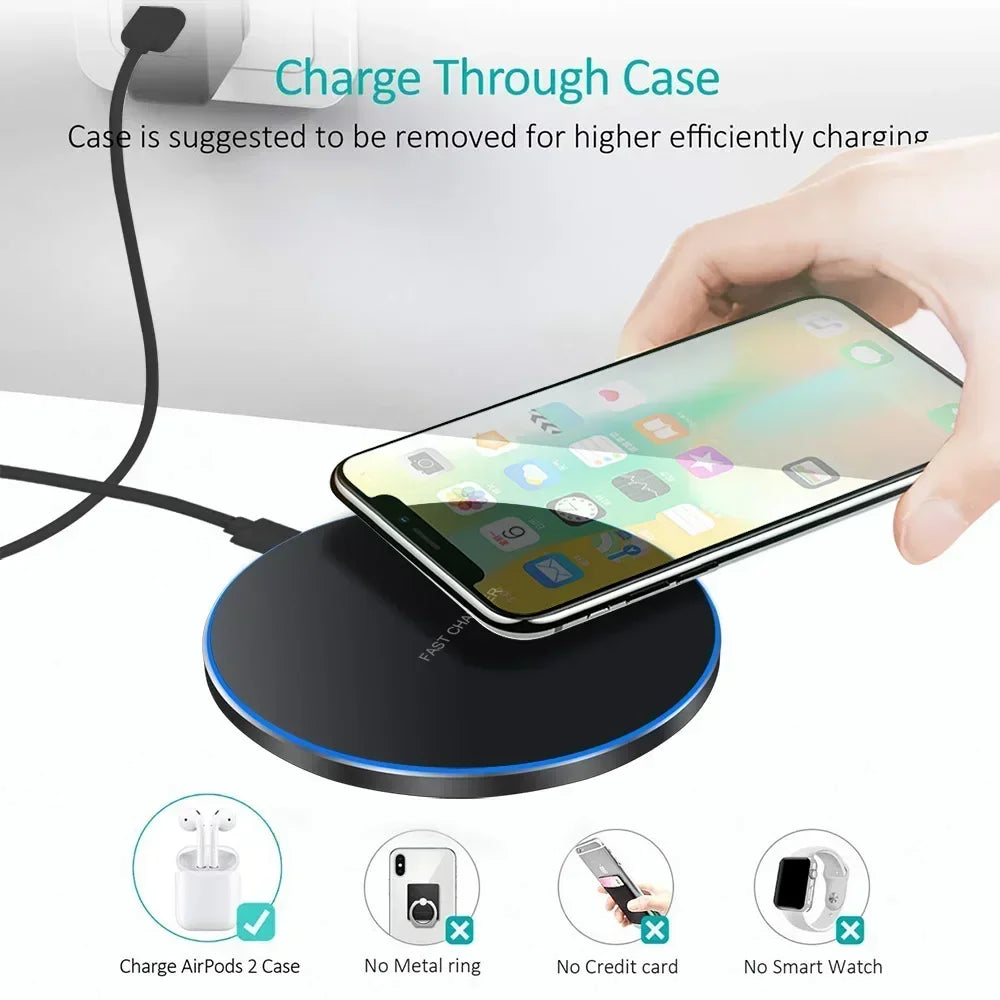 300W Wireless Charger For iPhone 16 15 14 13 Pro Max Induction Fast Charging Pad Dock Station For Samsung S23 S22 Xiaomi Huawei