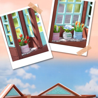 DIY Mini Wooden Doll House Assembly Building Model Pink Princess Villa Architecture Kit 3D Puzzle Dollhouse With Furniture Gifts by Smarsty