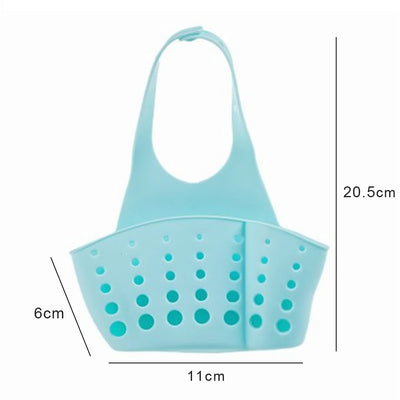 Home Storage Drain Basket Kitchen Sink Holder Adjustable Soap Sponge Shlf Hanging Drain Basket Bag Kitchen Accessories by Smarsty