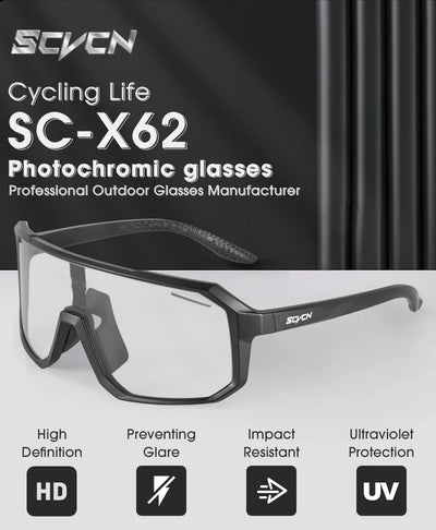 SCVCN Photochromic Cycling Sunglasses MTB Glasses Road Bike Cycling UV400 Goggles Men Women Outdoor Bicycle Sports Eyewear New by Smarsty