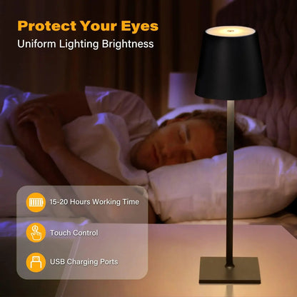 Cordless LED Touch Table Lamp Rechargeable with Dimmable Feature - Smarsty