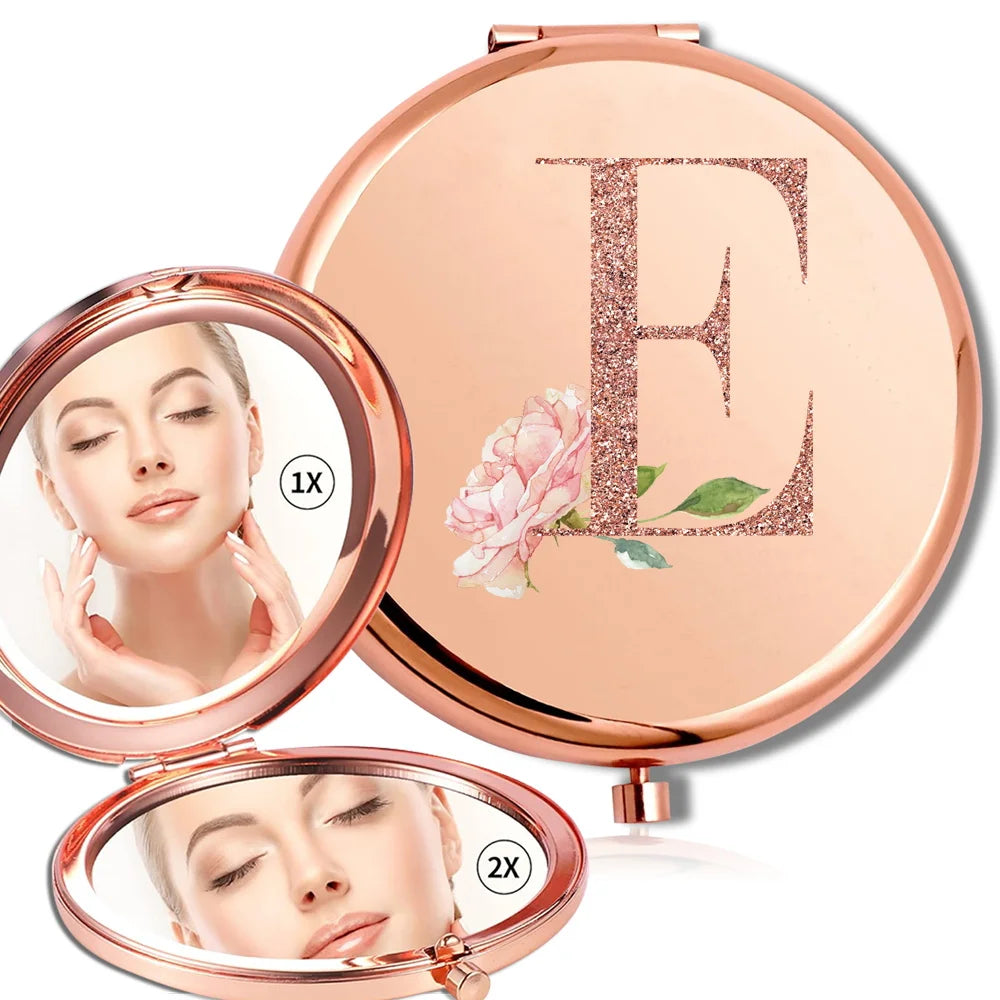 Rose Gold Double Sided Makeup Mirror Compact Design - Smarsty
