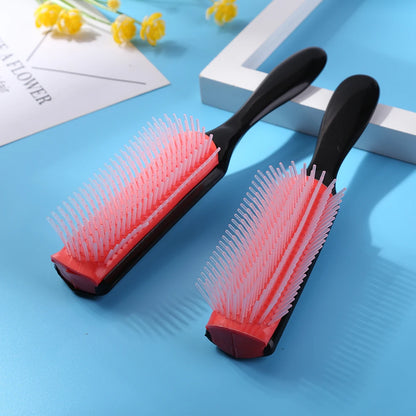 9-Rows Detangling Hair Brush Denman Detangler Hairbrush Scalp Massager Straight Curly Wet Removable DIY Hair Comb Brush