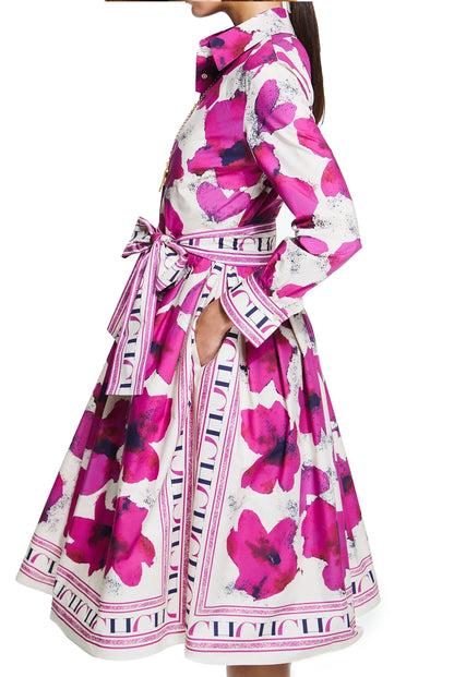 CHCH Women's Dress New Long sleeved Shirt Long Skirt Flower Print Party Dress - Smarsty