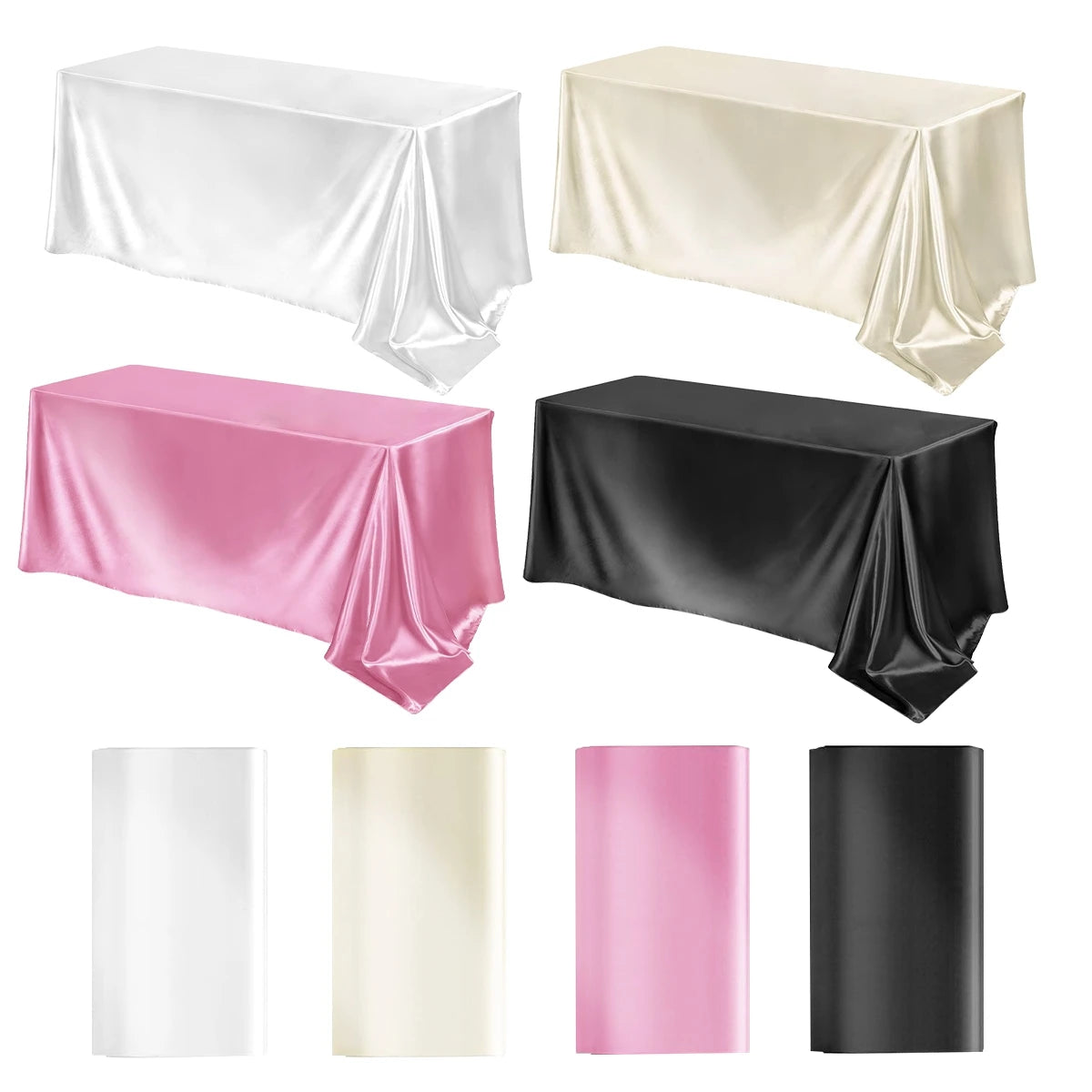 Satin Rectangle Tablecloth for Elegant Wedding Decor - Smarsty