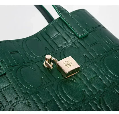 Large Capacity Handbag With Lock Design Luxury Crossbody - Smarsty