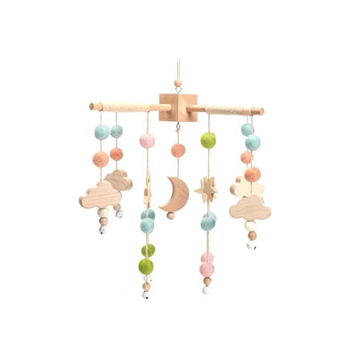 Baby Crib Mobile Bed Bell Rattle Toys Wooden Crochet Stars Pendant Bed Bell Toys Newborn Comfort Crib Bracket Hanging Toys Gifts by Smarsty