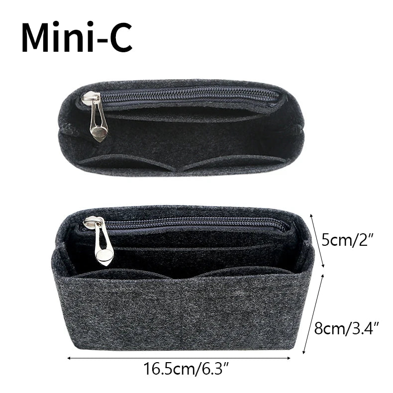 Bag Organizer for Small Tote Bag Timid Bag Storage & Finishing Inner Bag Liner Handbags Insert Organizer fit Mini Size