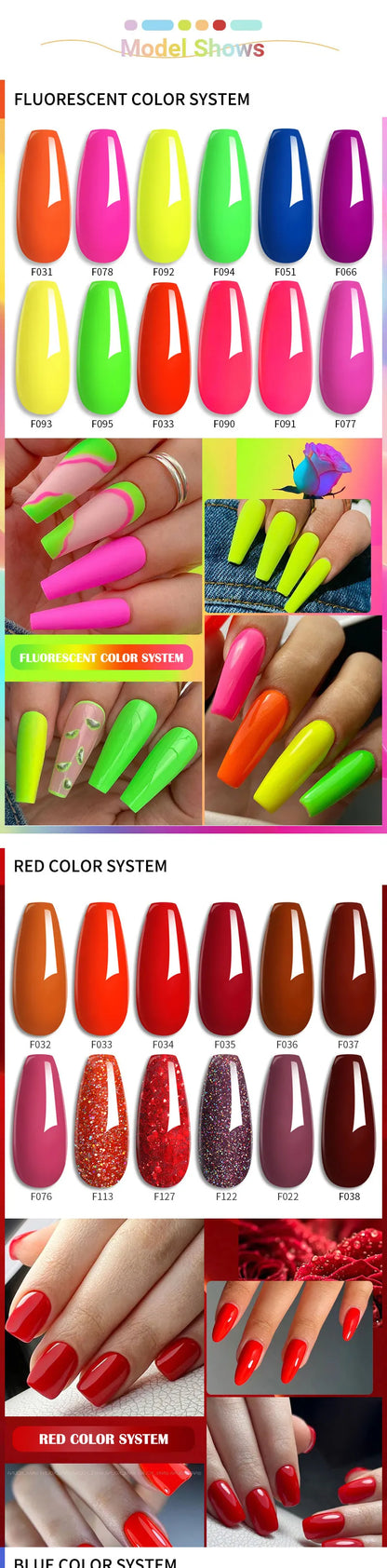 LILYCUTE 6 Pcs Gel Nail Polish Set Bright Pink Varnish - Smarsty
