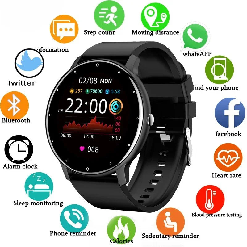 Smart Fitness Watch with Heart Rate Monitor and Waterproof Design - Smarsty