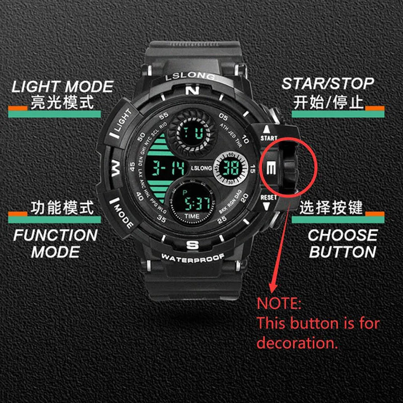 YIKAZE Waterproof Digital Sports Watch for Men - Smarsty