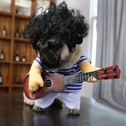 Guitar Playing Dog Costume for Christmas Celebration - Smarsty
