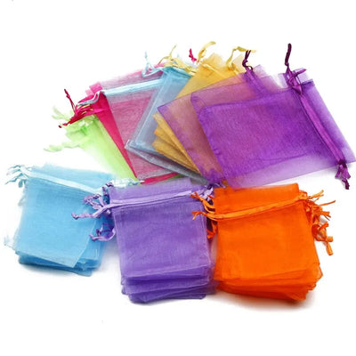 Multicolor Organza Bags for Jewelry Packaging 50 Pieces - Smarsty