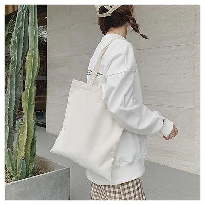 Large Capacity Canvas Tote Bag Folding Reusable Eco - Smarsty