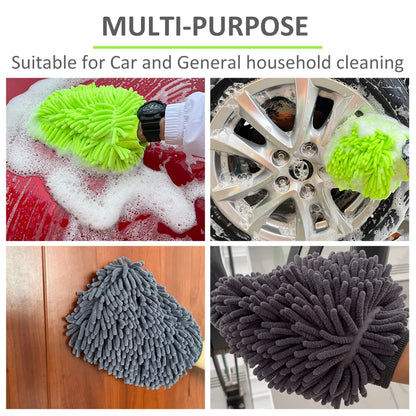 Thickened Chenille Car Wash Gloves Double Sided Plush - Smarsty