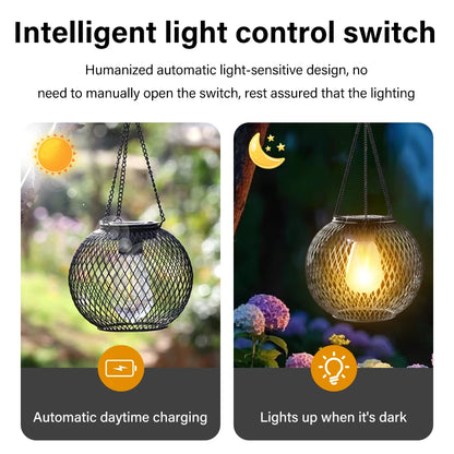Outdoor Solar Iron Lanterns for Garden Decor - Smarsty