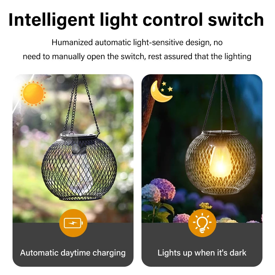 Outdoor Solar Iron Lanterns for Garden Decor - Smarsty