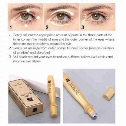 24K Gold Eye Roller Cream for Dark Circles and Puffiness - Smarsty