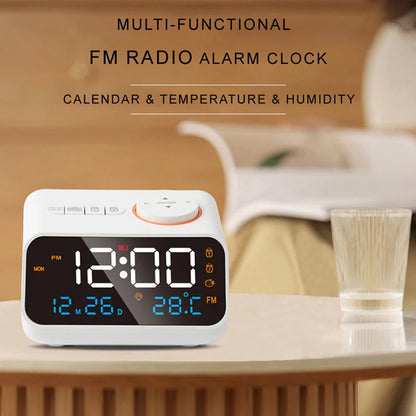 Modern FM Radio LED Alarm Clock with Temperature Display - Smarsty