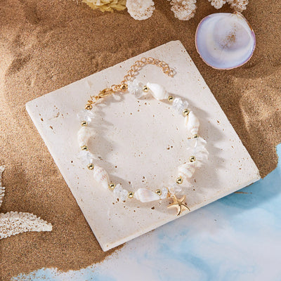 Bohemian Starfish Pendant Beaded Bracelet for Women - Smarsty