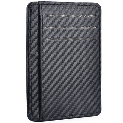 Men's Slim Thin Minimalist Front Pocket Wallets Men Anti Rfid Blocking Protected Magic ID Credit Card Holder PU Leather Wallets - Smarsty