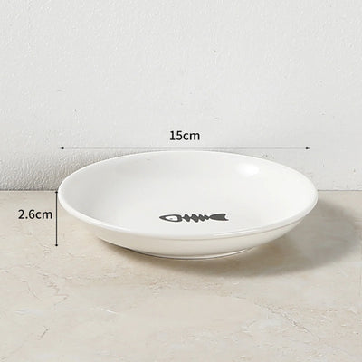 Ceramic Cat Food Bowl with Whisker-Friendly Design - Smarsty