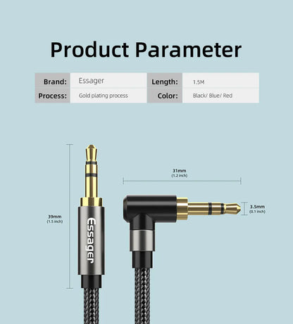 Essager 3.5mm Aux Audio Cable for Clear Sound - Smarsty