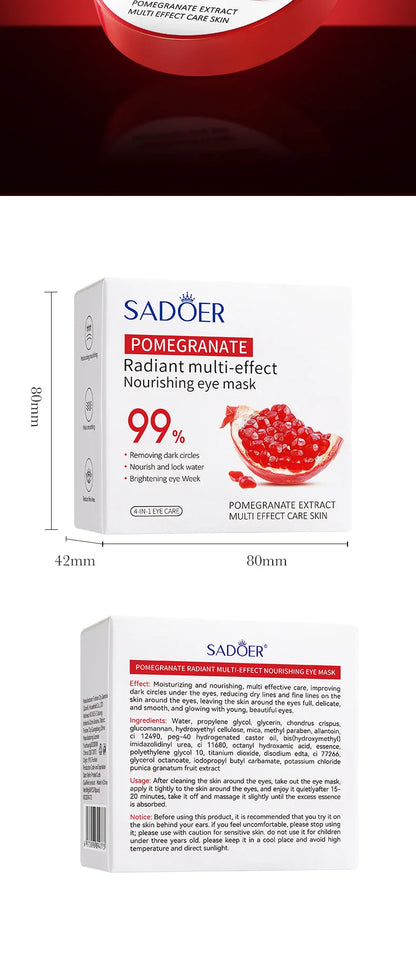 Red Pomegranate Collagen Eye Mask for Dark Circles - Smarsty