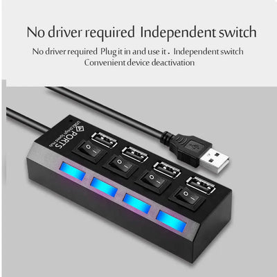 USB 3.0 Hub 4/7 Port Multiport Cable High Power Adapter - Smarsty
