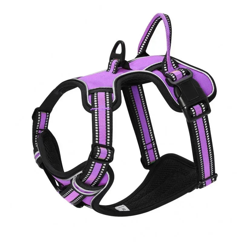 Reflective Adjustable Nylon Dog Harness for No Pull Comfort - Smarsty