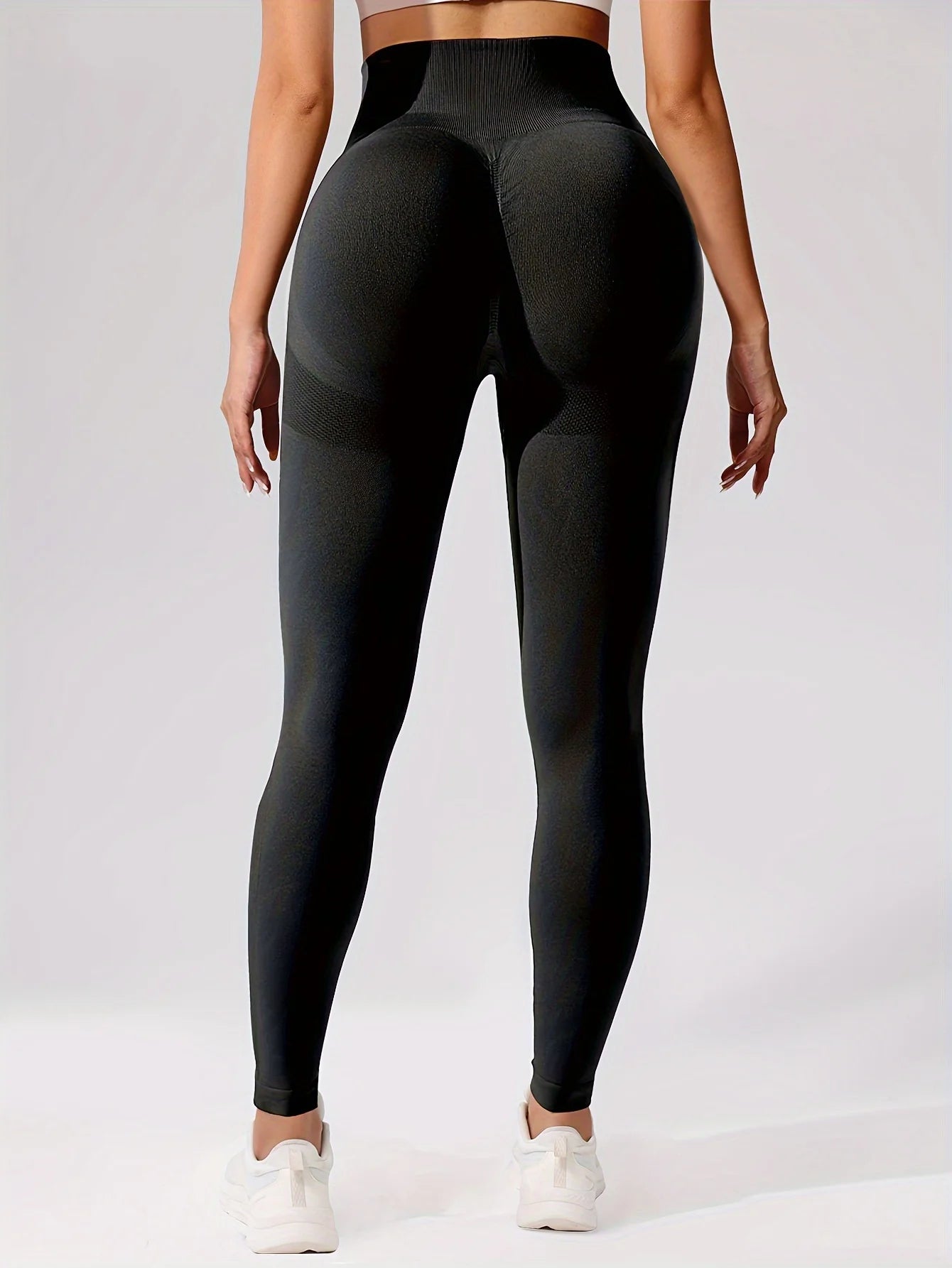 CZGUKE Women's seamless gym yoga pants high waist peach hip solid color tight fitting sports pants yoga cycling sports pants - Smarsty