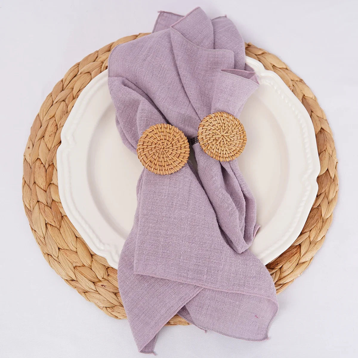 Set of 6 Cotton Dinner Napkins for Elegant Table Decor - Smarsty