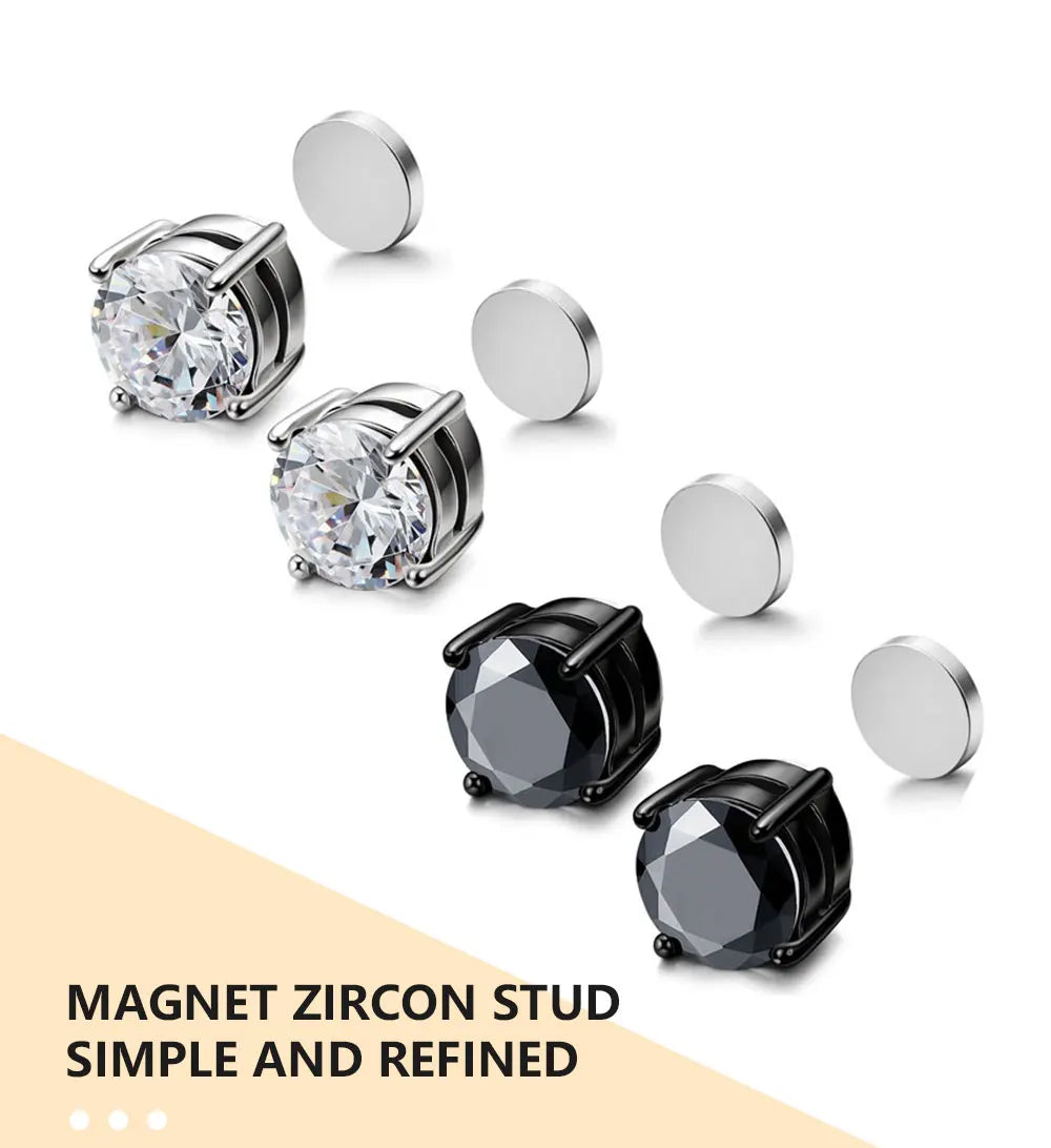 Fashion Crystal Magnetic Clip Earrings for Men and Women - Smarsty