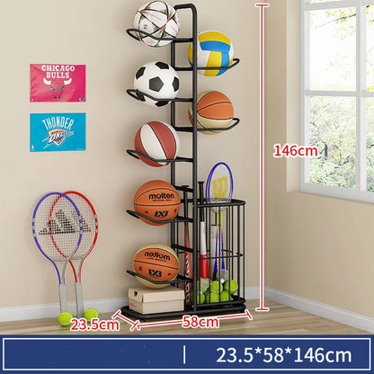 Indoor Children Basketball Storage Rack Put Ball Football Storage Basket Placed Rack Kindergarten Volleyball Stand Holder Space by Smarsty